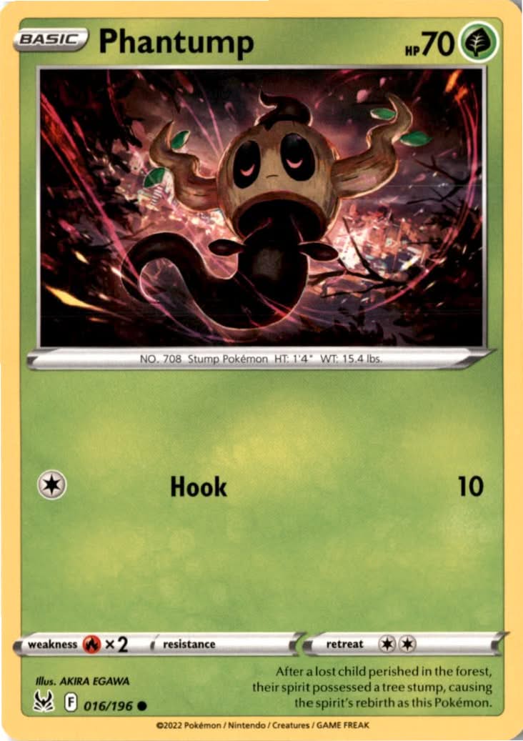 Phantump #016/196 - Lost Origin - Pokemon - Common - Near Mint