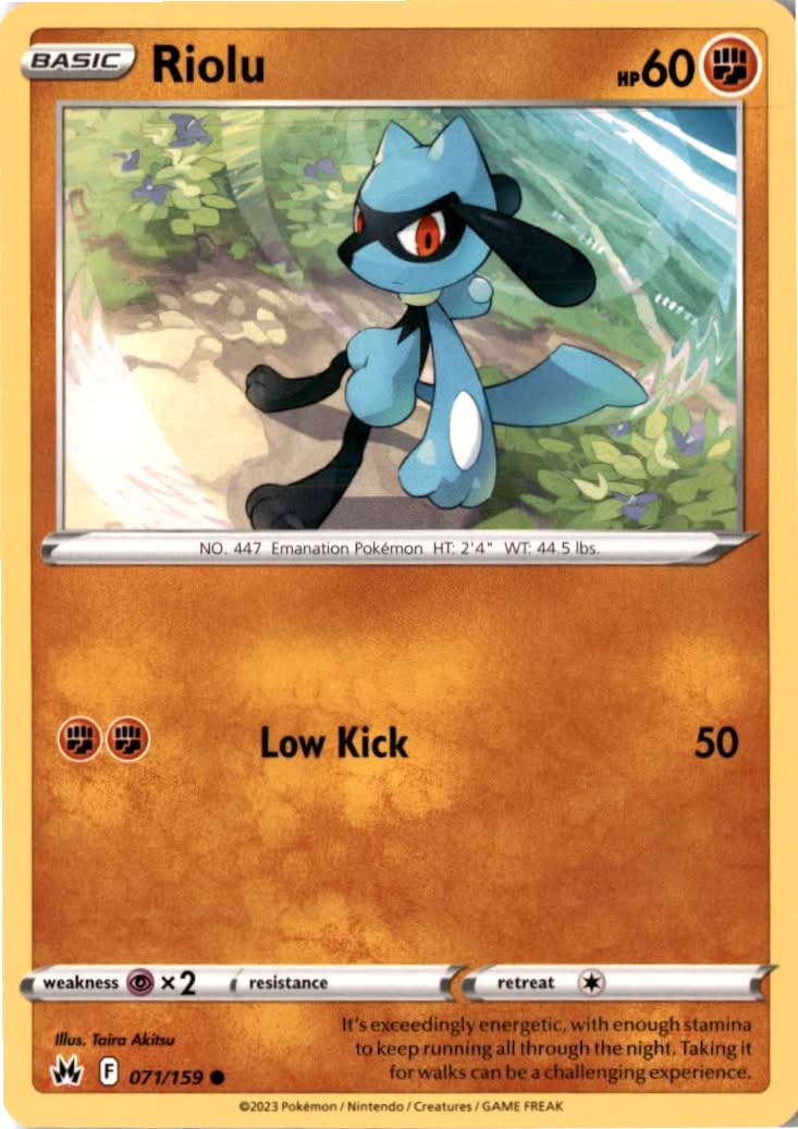 Riolu #071/159 - Crown Zenith - Pokemon - Common - Near Mint