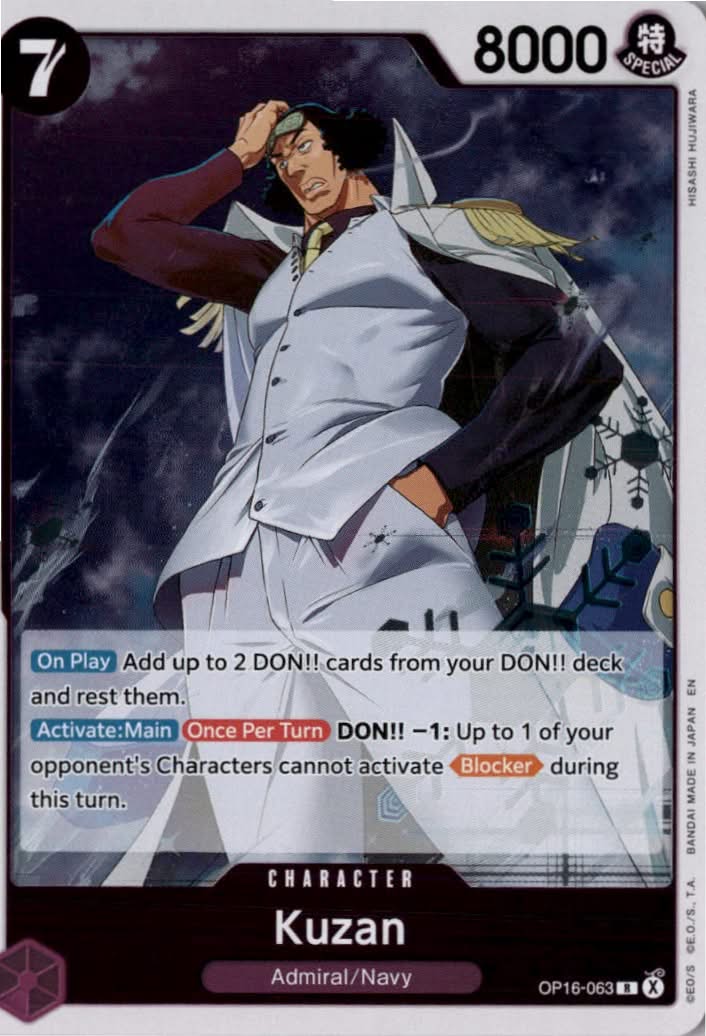 Kuzan #OP16-063 - The Time of Battle - One Piece Card Game - Rare - Near Mint