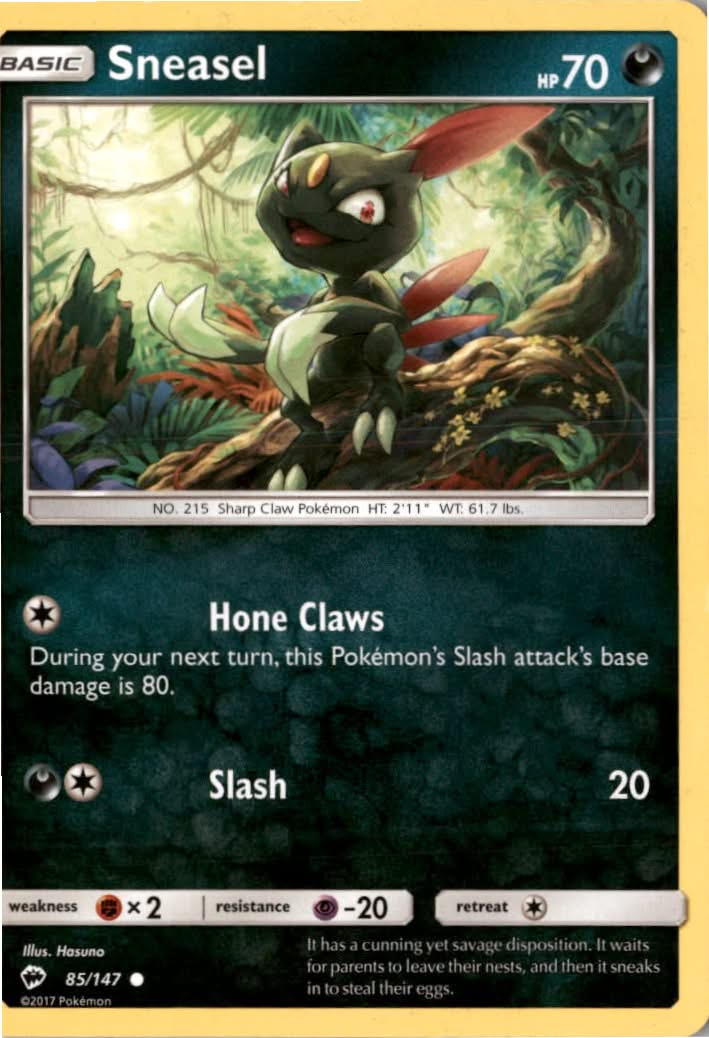Sneasel #85/147 - Burning Shadows - Pokemon - Common - Lightly Played