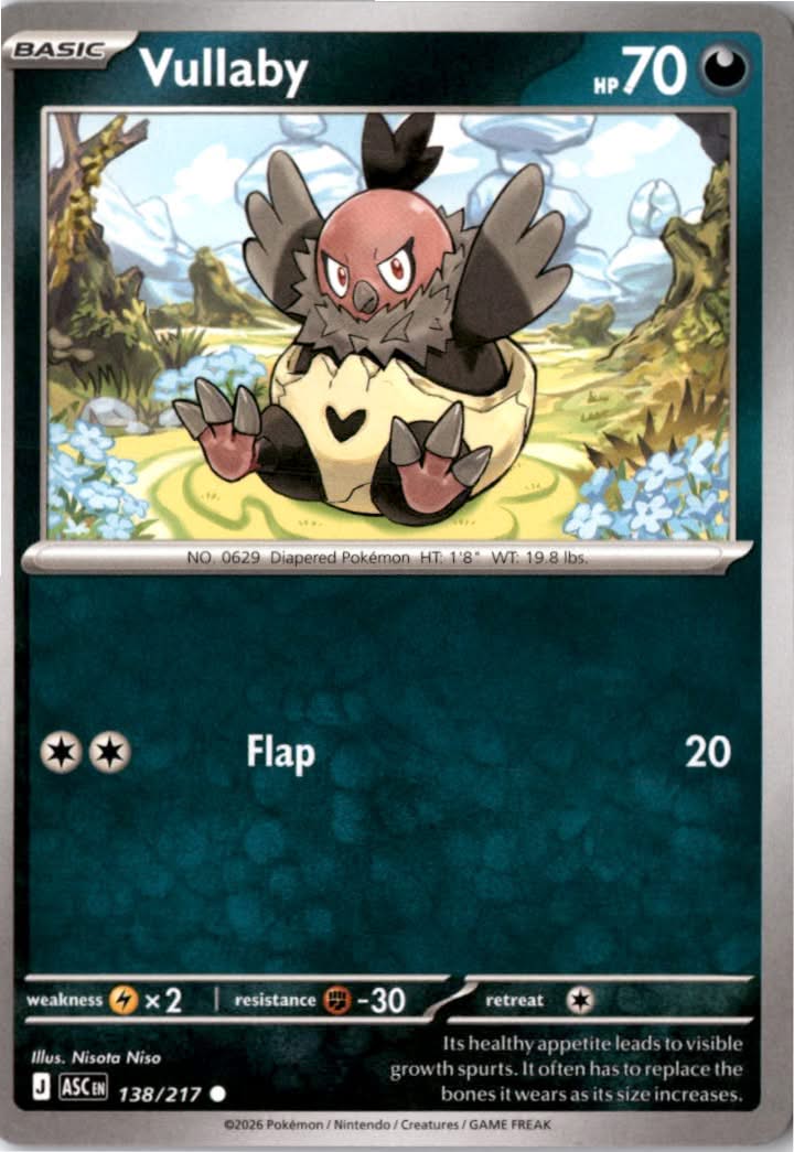 Vullaby #138/217 - Ascended Heroes - Pokemon - Common - Near Mint