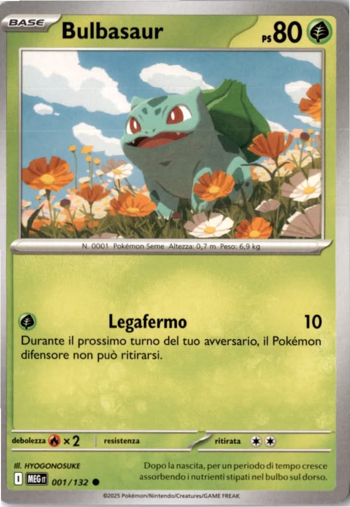 Bulbasaur #001/132 - Mega Evolution - Pokemon - Common - Near Mint