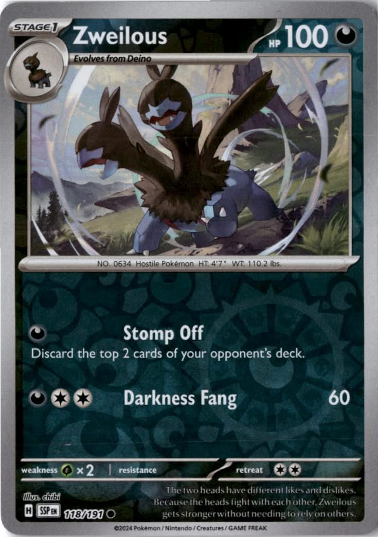 Zweilous #118/191 - Surging Sparks - Pokemon - Common - Near Mint
