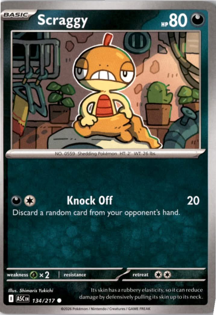 Scraggy #134/217 - Ascended Heroes - Pokemon - Common - Near Mint