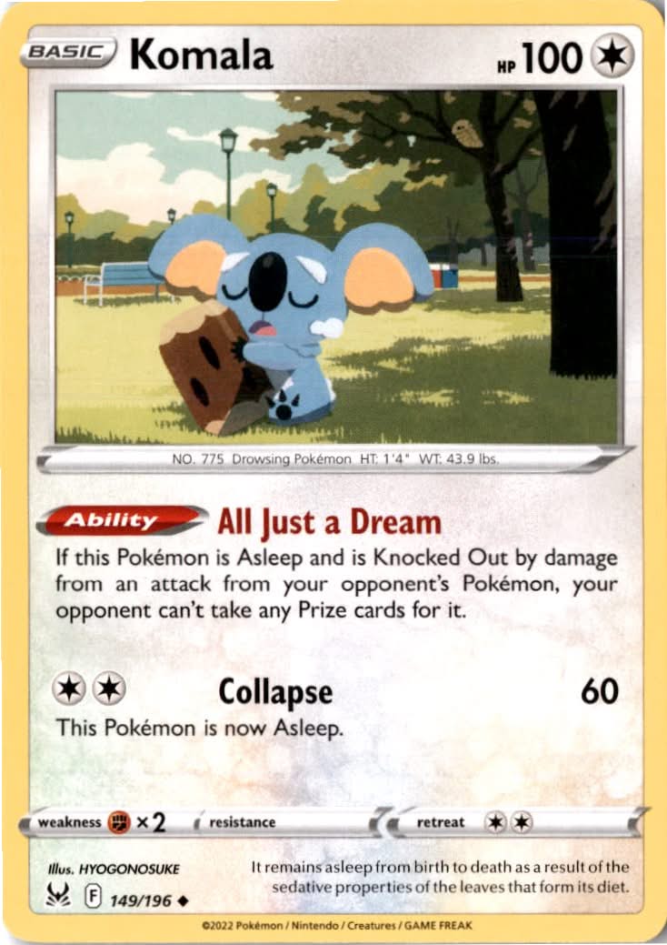 Komala #149/196 - Lost Origin - Pokemon - Uncommon - Near Mint