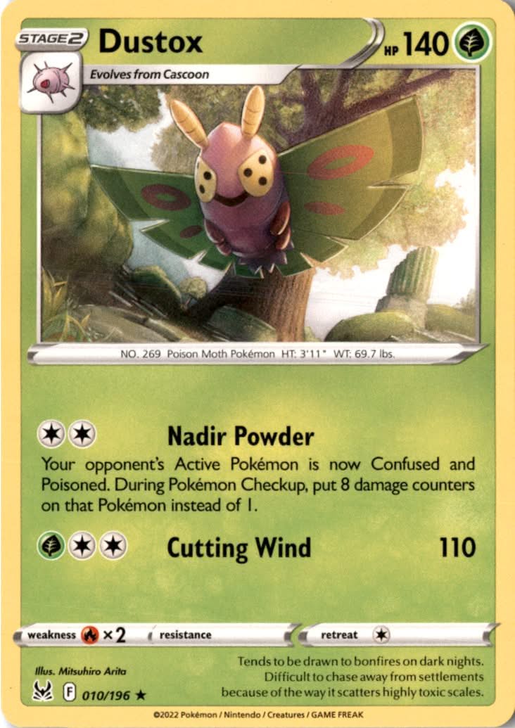 Dustox #010/196 - Lost Origin - Pokemon - Rare - Near Mint