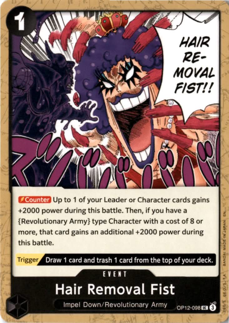 Hair Removal Fist #OP12-098 - Legacy of the Master - One Piece Card Game - Uncommon - Near Mint