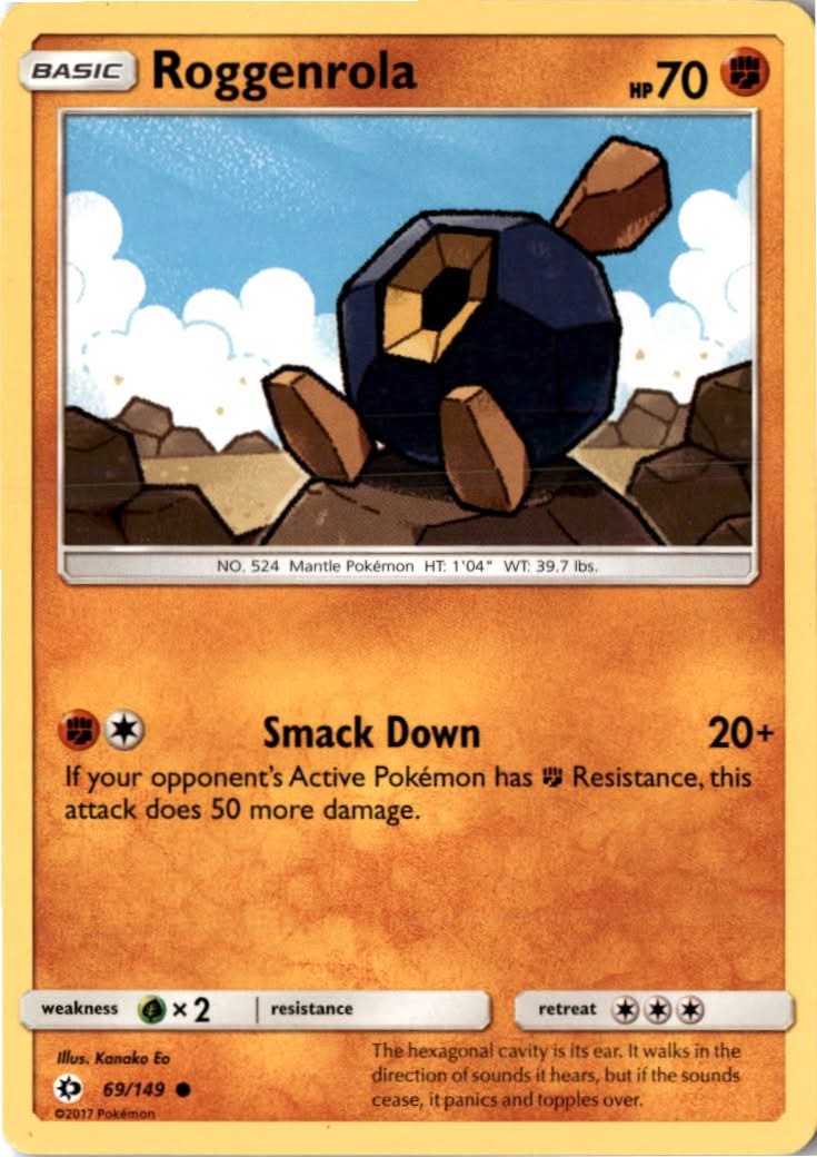 Roggenrola #69/149 - Sun & Moon - Pokemon - Common - Lightly Played
