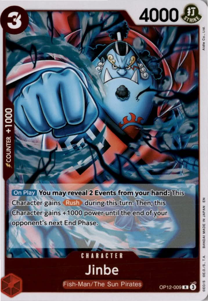 Jinbe #OP12-009 - Legacy of the Master - One Piece Card Game - Rare - Near Mint