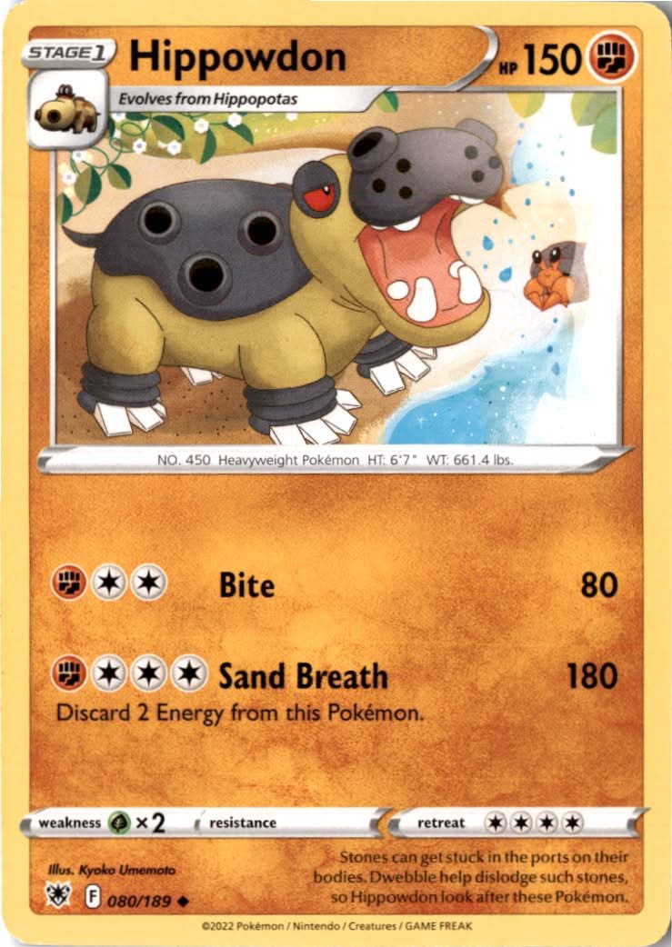 Hippowdon #080/189 - Astral Radiance - Pokemon - Uncommon - Near Mint