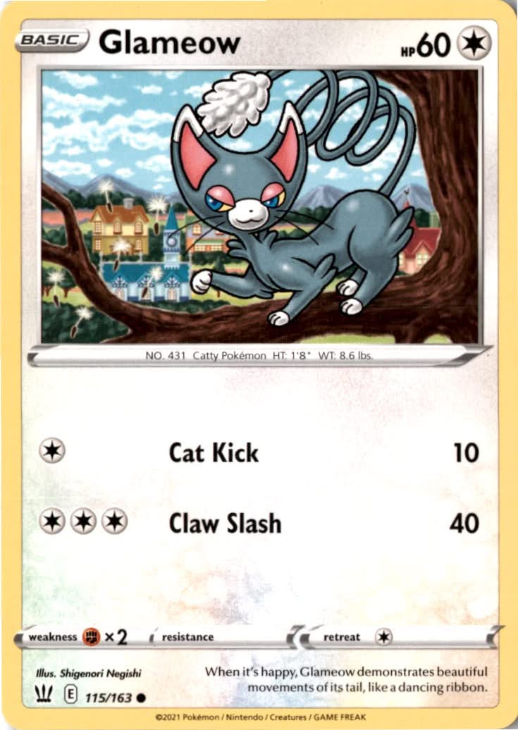 Glameow #115/163 - Battle Styles - Pokemon - Common - Near Mint