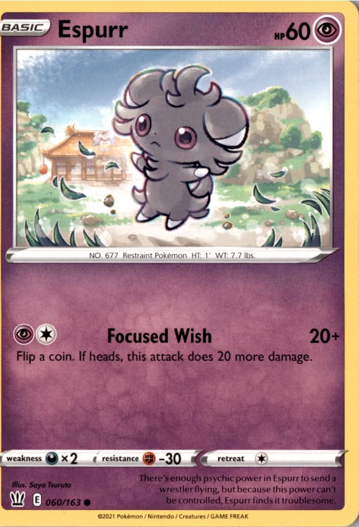 Espurr #60/163 - Battle Styles - Pokemon - Common - Near Mint