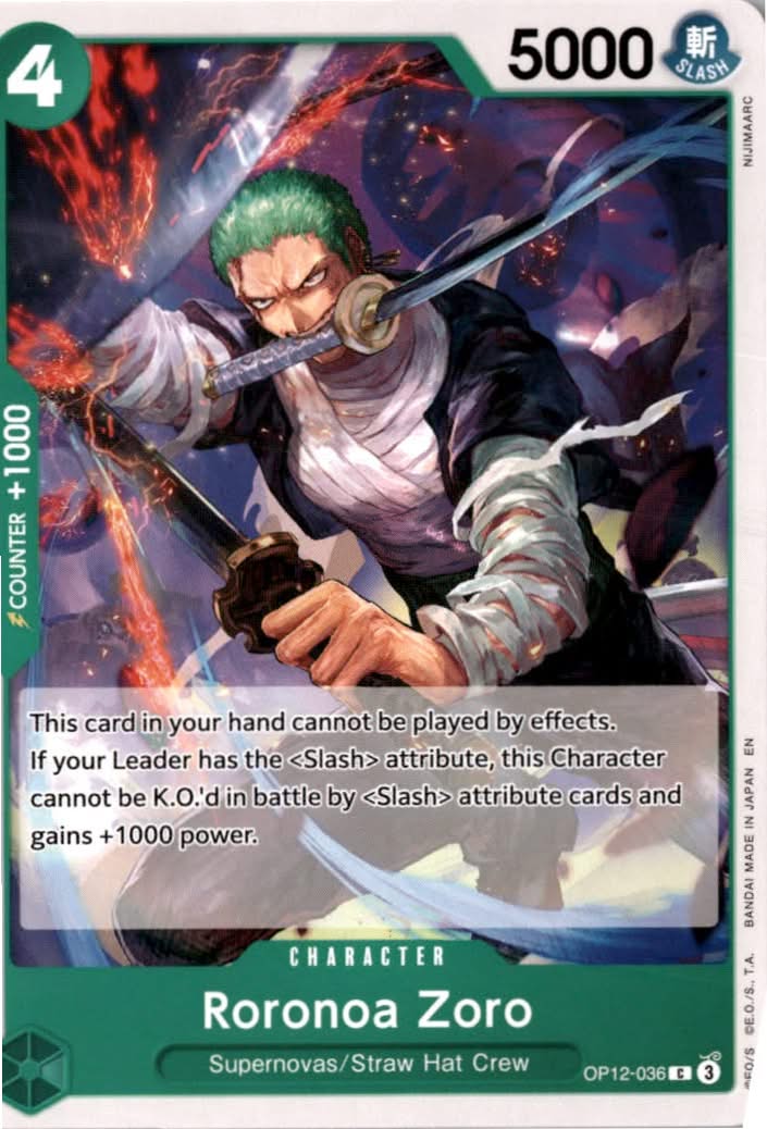 Roronoa Zoro (Zoro Deck) (LT-01 Reprint) #OP12-036 - Learn Together Deck Set - One Piece Card Game - Common - Near Mint