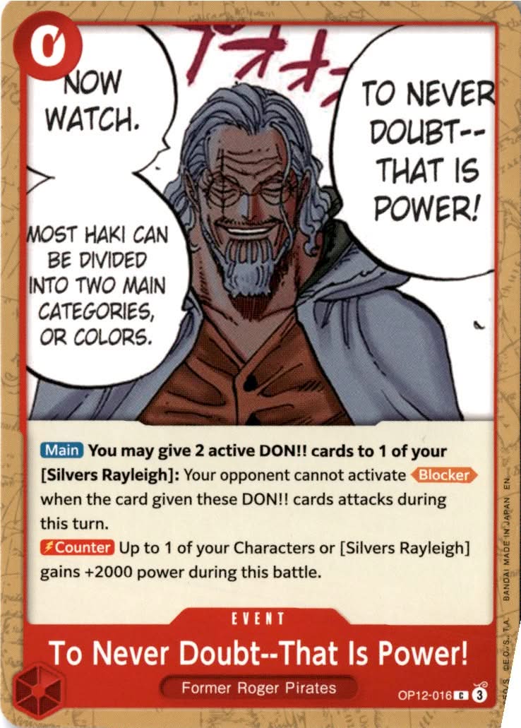To Never Doubt--That Is Power! #OP12-016 - Legacy of the Master - One Piece Card Game - Common - Near Mint