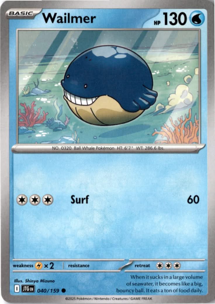 Wailmer #040/159 - Journey Together - Pokemon - Common - Near Mint