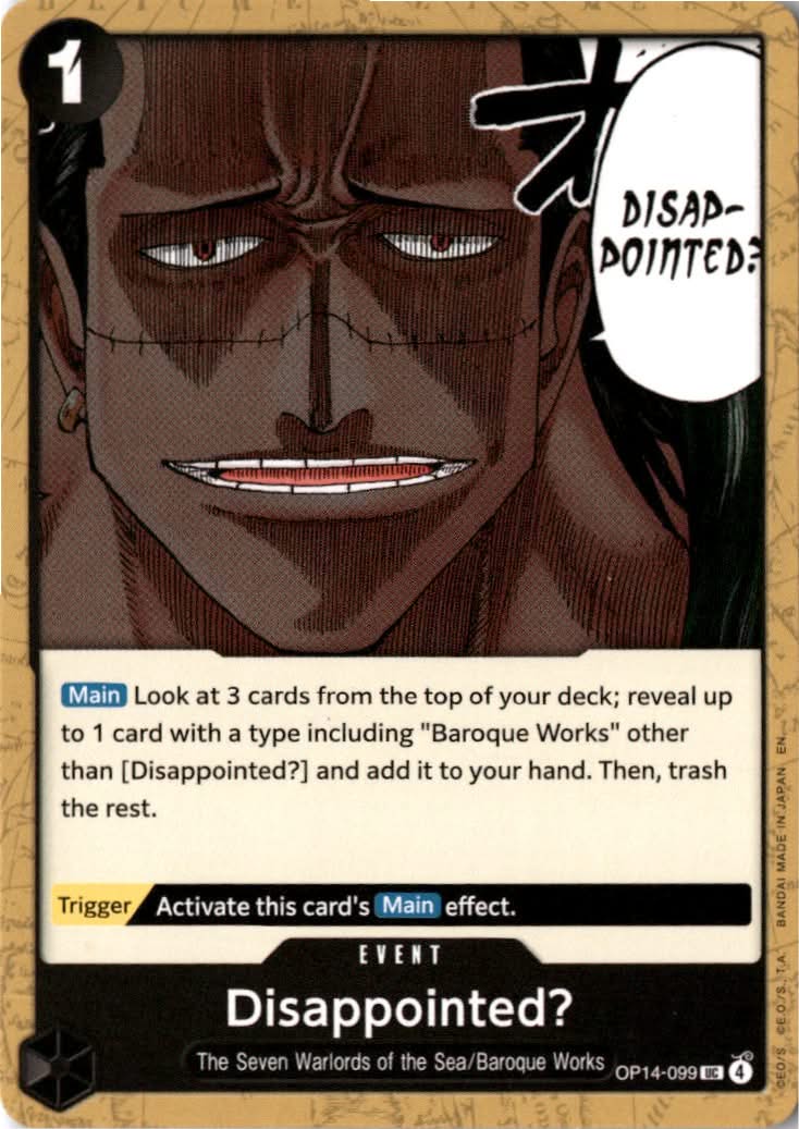 Disappointed? #OP14-099 - The Azure Sea's Seven - One Piece Card Game - Uncommon - Near Mint