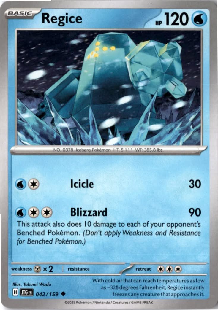 Regice #042/159 - Journey Together - Pokemon - Uncommon - Near Mint