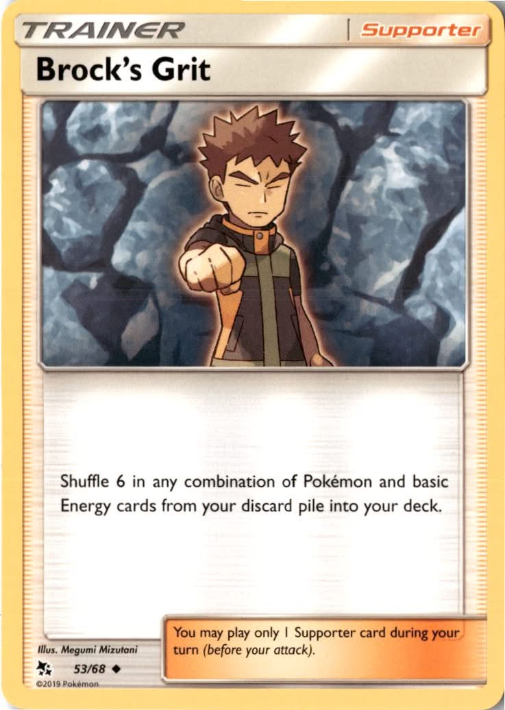 Brock’s Grit #53/68 - Hidden Fates - Pokemon - Uncommon - Near Mint