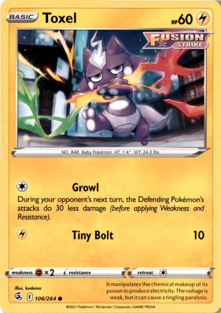 Toxel #106/264 - Fusion Strike - Pokemon - Common - Near Mint
