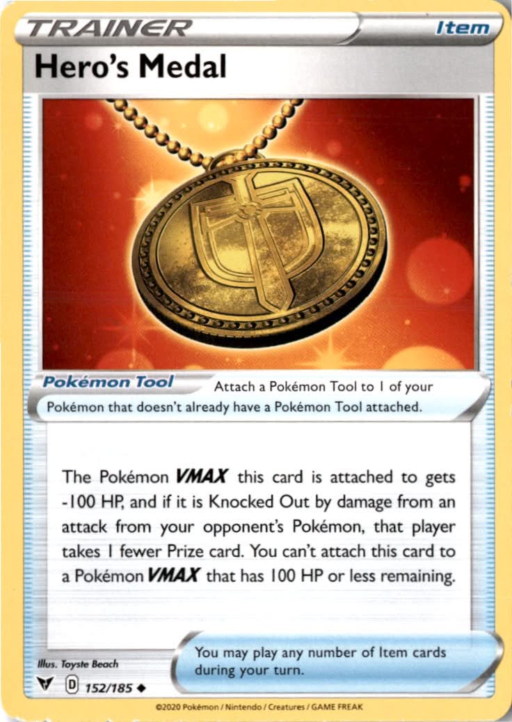 Hero's Medal #152/185 - Vivid Voltage - Pokemon - Uncommon - Near Mint