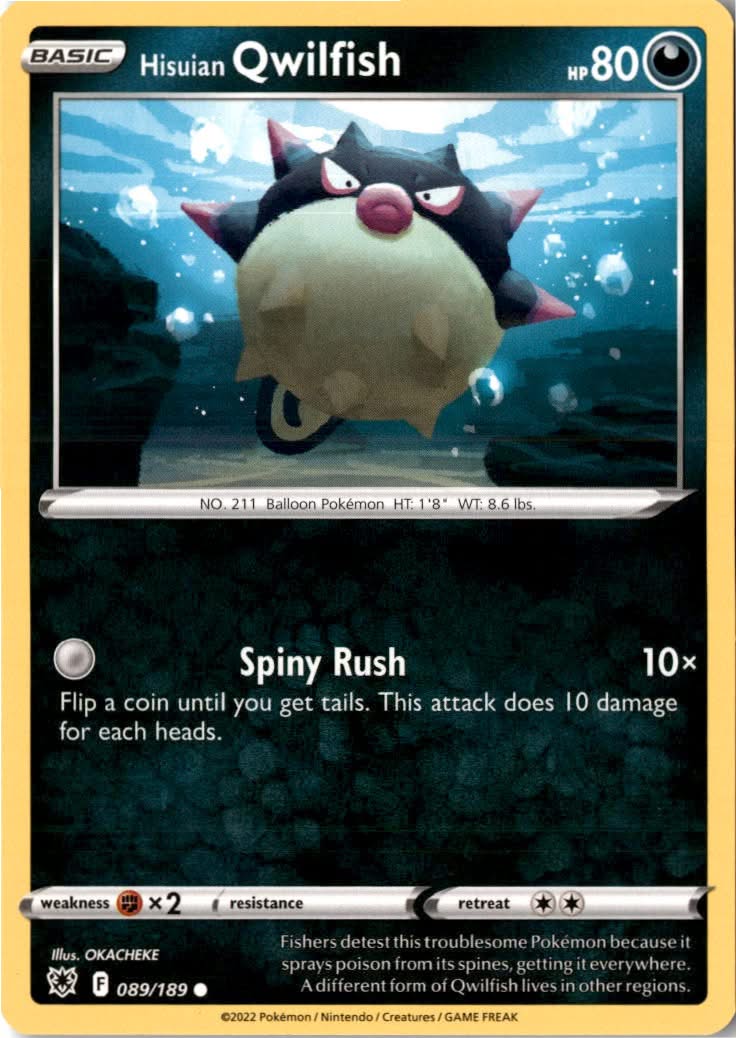Hisuian Qwilfish #089/189 - Astral Radiance - Pokemon - Common - Near Mint