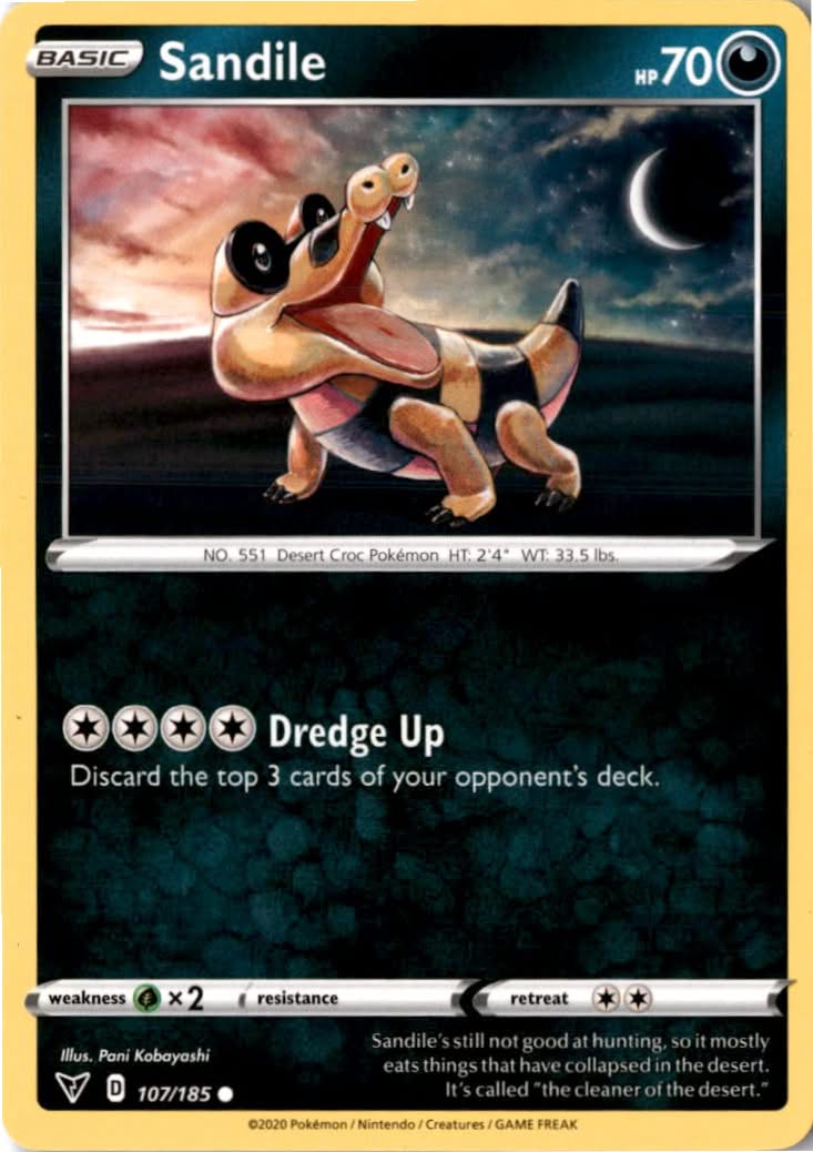 Sandile #107/185 - Vivid Voltage - Pokemon - Common - Near Mint