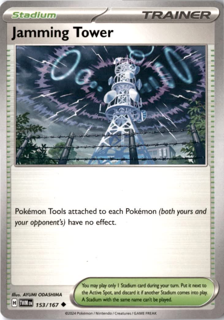 Jamming Tower #153/167 - Twilight Masquerade - Pokemon - Uncommon - Near Mint