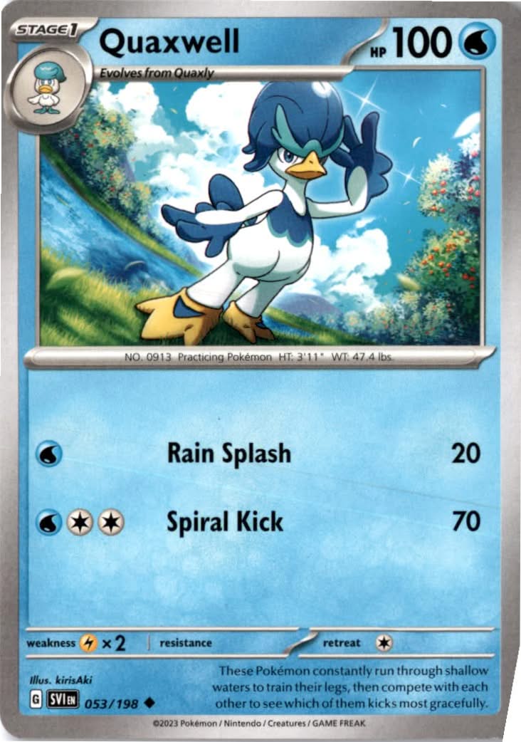 Quaxwell #053/198 - Scarlet & Violet - Pokemon - Uncommon - Near Mint