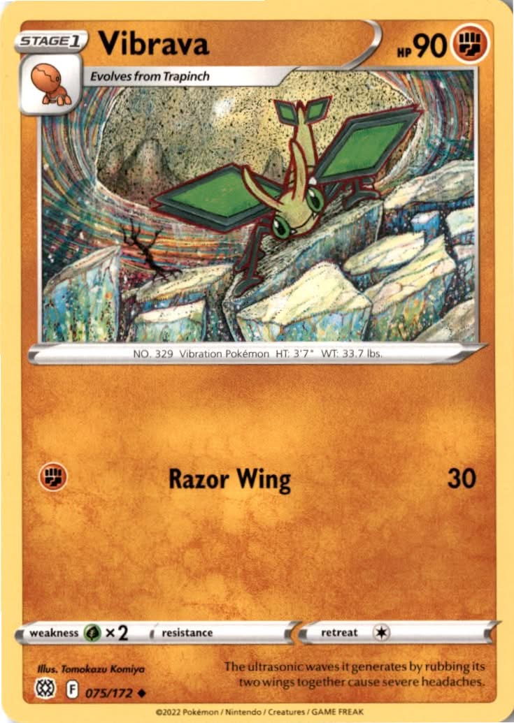 Vibrava #075/172 - Brilliant Stars - Pokemon - Uncommon - Near Mint
