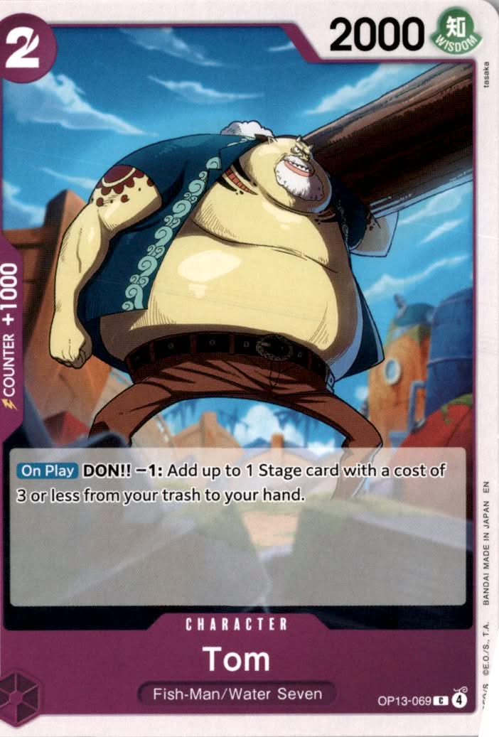 Tom #OP13-069 - Carrying On His Will - One Piece Card Game - Common - Near Mint