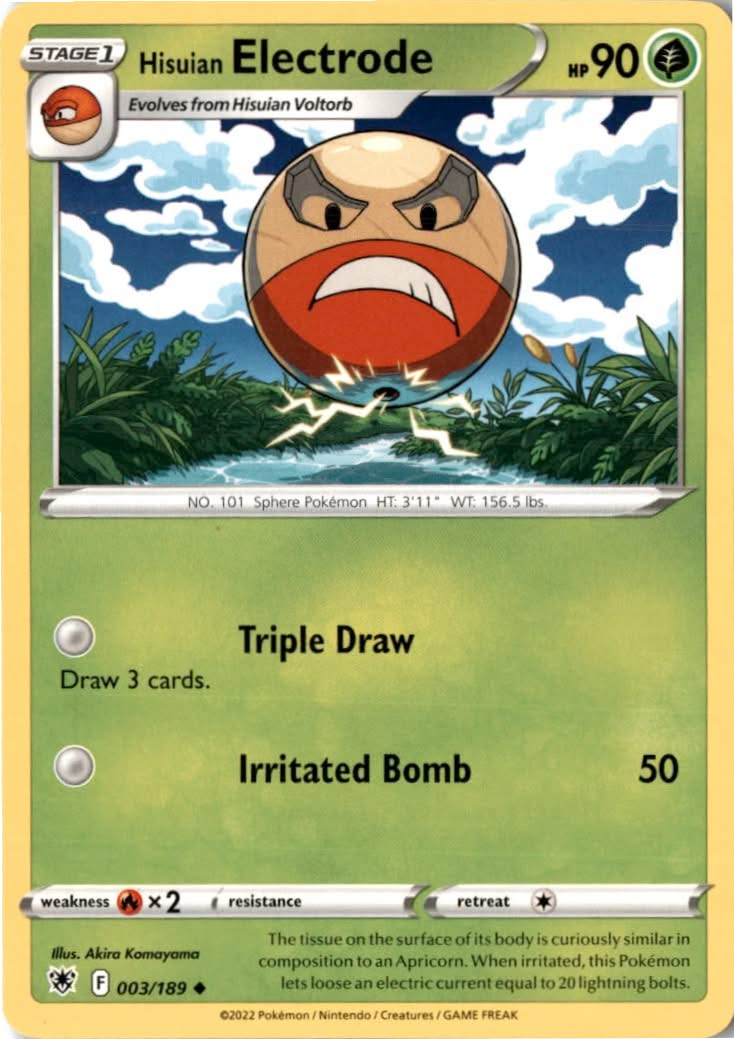 Hisuian Electrode #003/189 - Astral Radiance - Pokemon - Uncommon - Near Mint