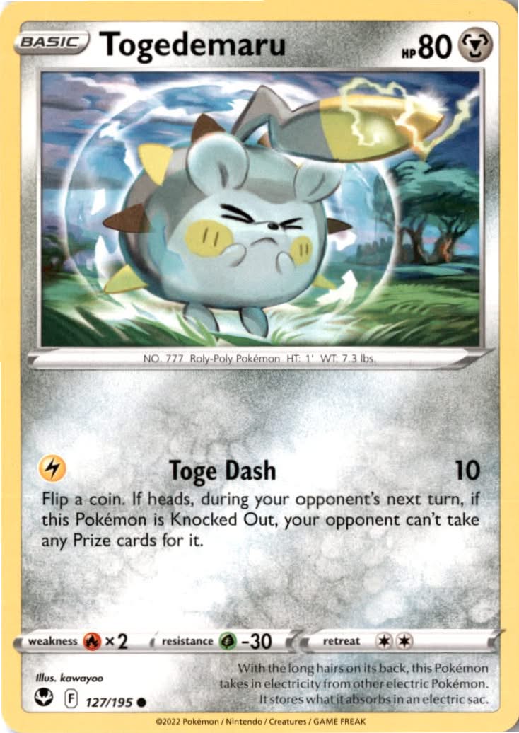Togedemaru #127/195 - Silver Tempest - Pokemon - Common - Near Mint