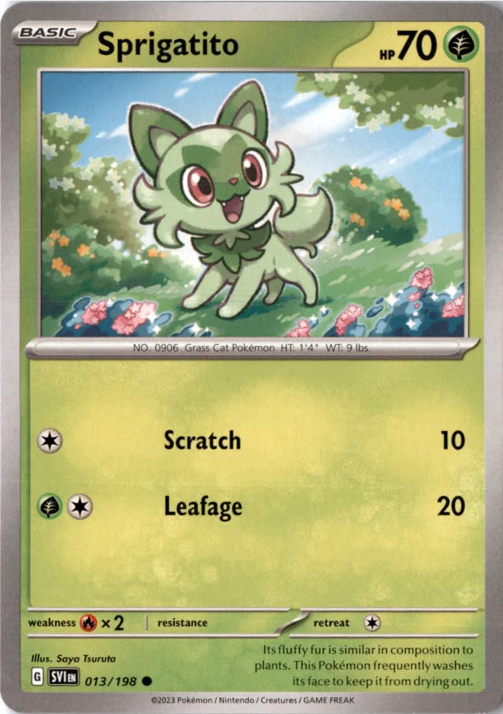 Sprigatito #013/198 - Scarlet & Violet - Pokemon - Common - Near Mint