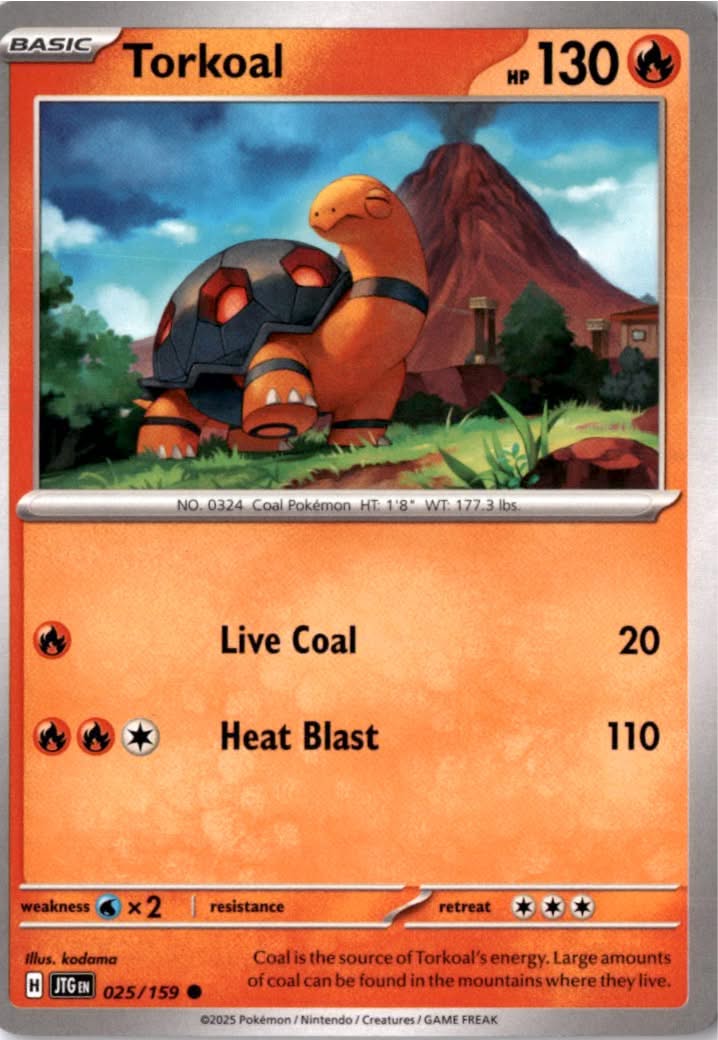 Torkoal #025/159 - Journey Together - Pokemon - Common - Near Mint