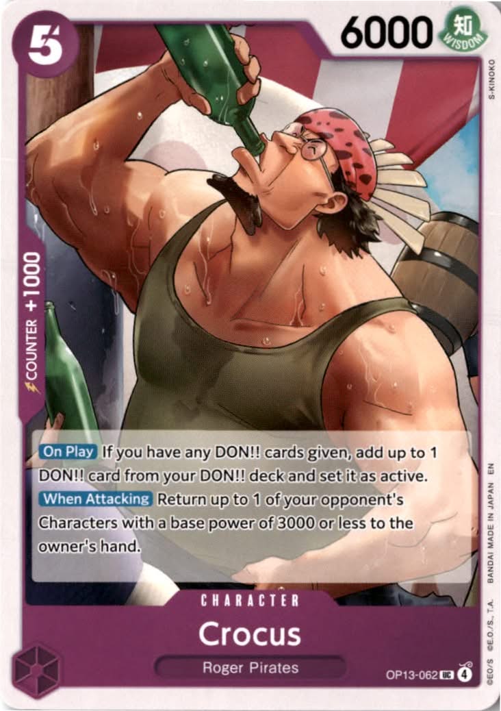 Crocus #OP13-062 - Carrying On His Will - One Piece Card Game - Uncommon - Near Mint