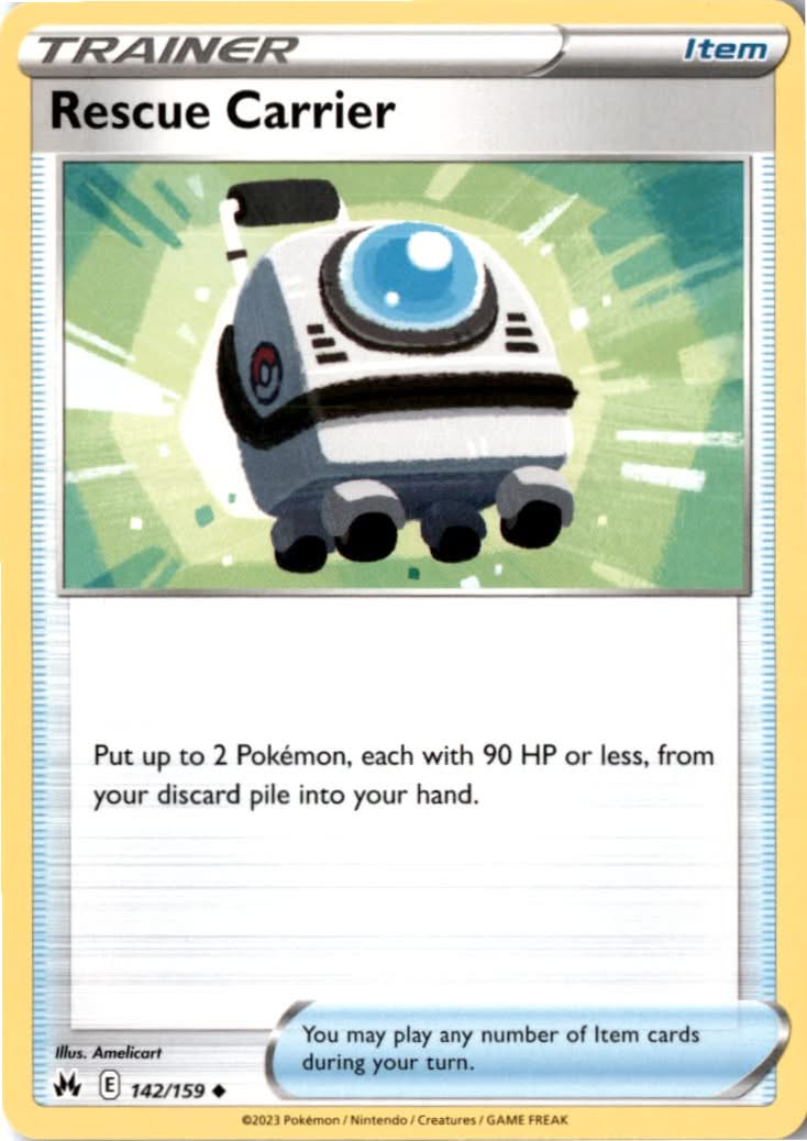 Rescue Carrier #142/159 - Crown Zenith - Pokemon - Uncommon - Near Mint