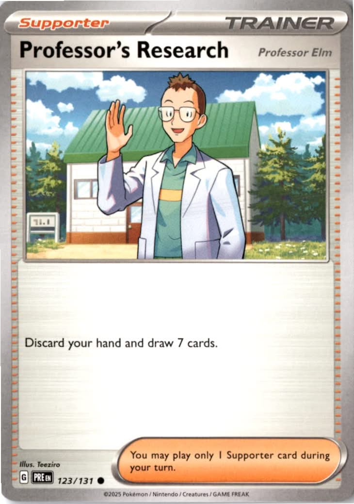 Professor's Research [Professor Elm] #123/131 - Prismatic Evolutions - Pokemon - Common - Near Mint