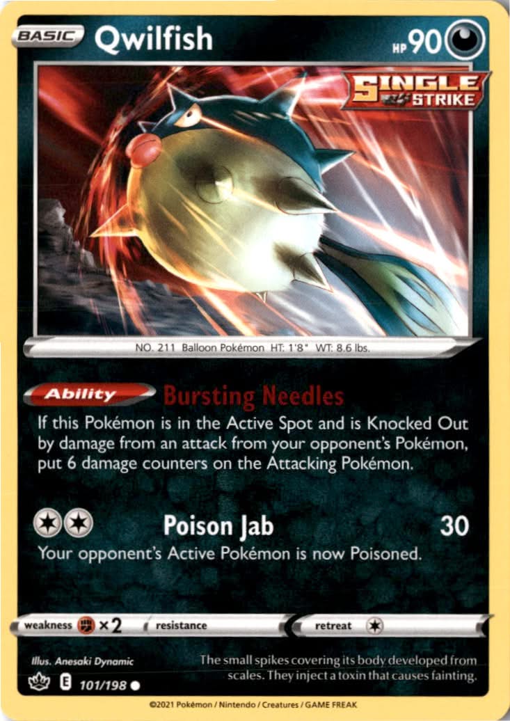 Qwilfish #101/198 - Chilling Reign - Pokemon - Common - Near Mint