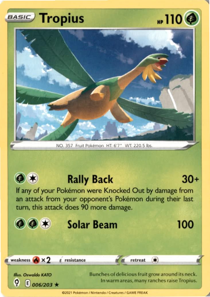 Tropius #6/203 - Evolving Skies - Pokemon - Rare - Near Mint
