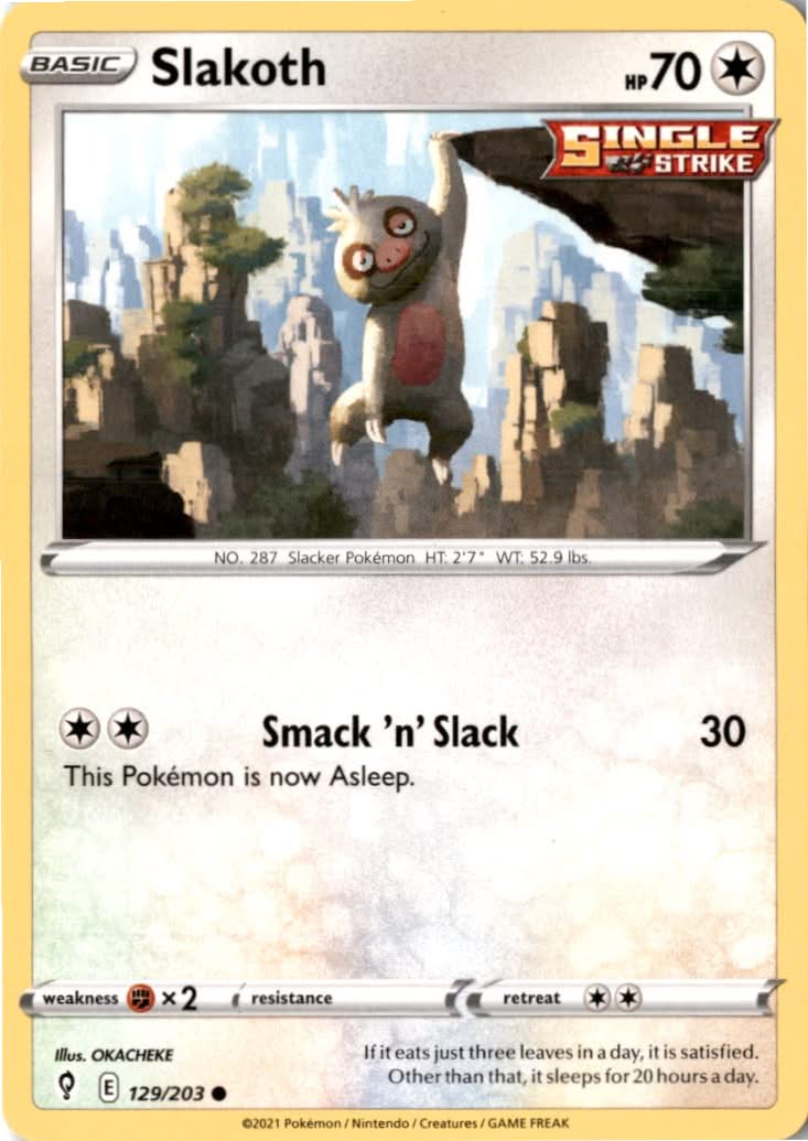 Slakoth #129/203 - Evolving Skies - Pokemon - Common - Near Mint