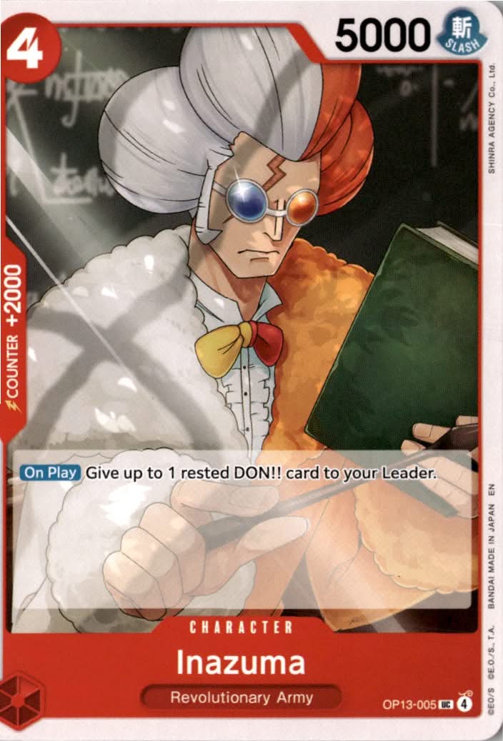 Inazuma #OP13-005 - Carrying On His Will - One Piece Card Game - Uncommon - Near Mint