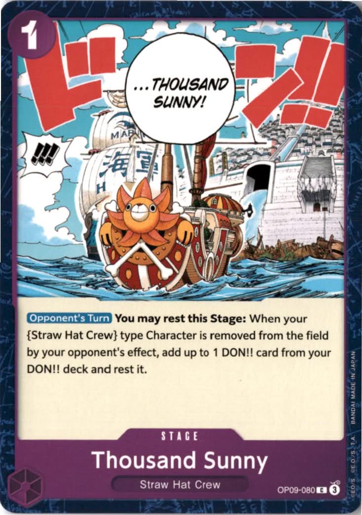 Thousand Sunny #OP09-080 - Emperors in the New World - One Piece Card Game - Common - Near Mint
