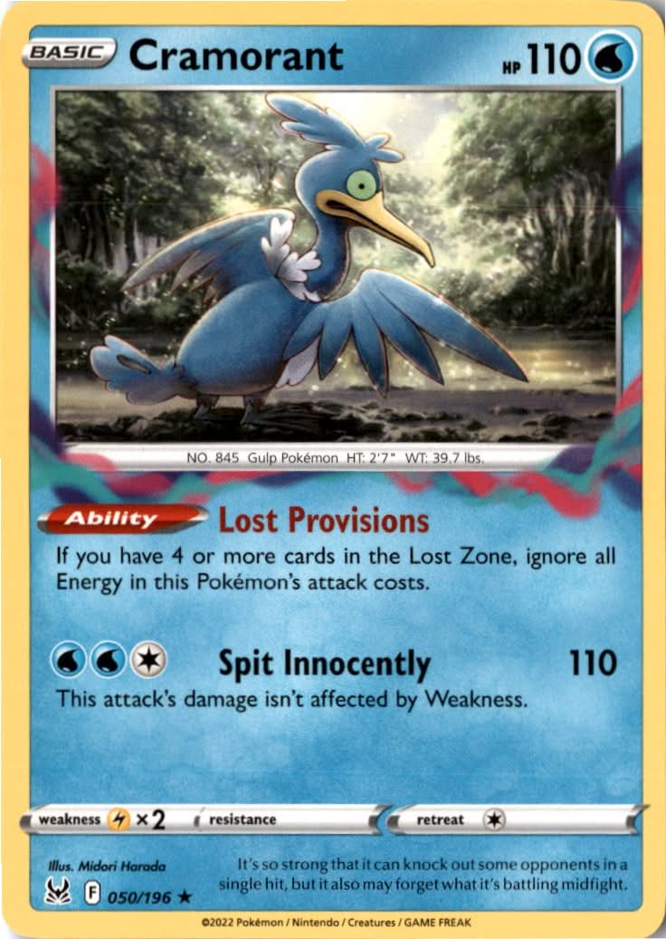 Cramorant #050/196 - Lost Origin - Pokemon - Rare - Near Mint
