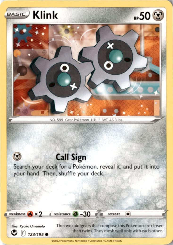 Klink #123/195 - Silver Tempest - Pokemon - Common - Near Mint