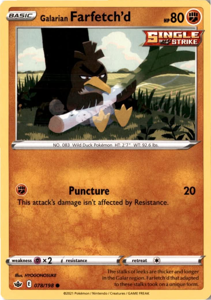 Galarian Farfetch'd #78/198 - Chilling Reign - Pokemon - Common - Near Mint
