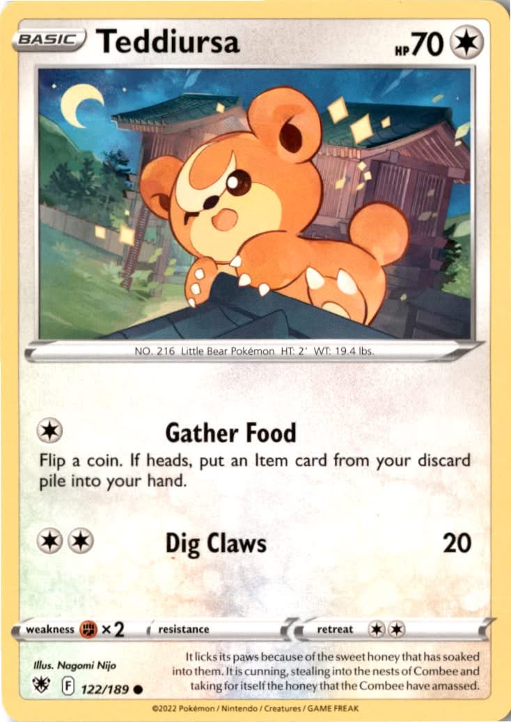 Teddiursa #122/189 - Astral Radiance - Pokemon - Common - Near Mint