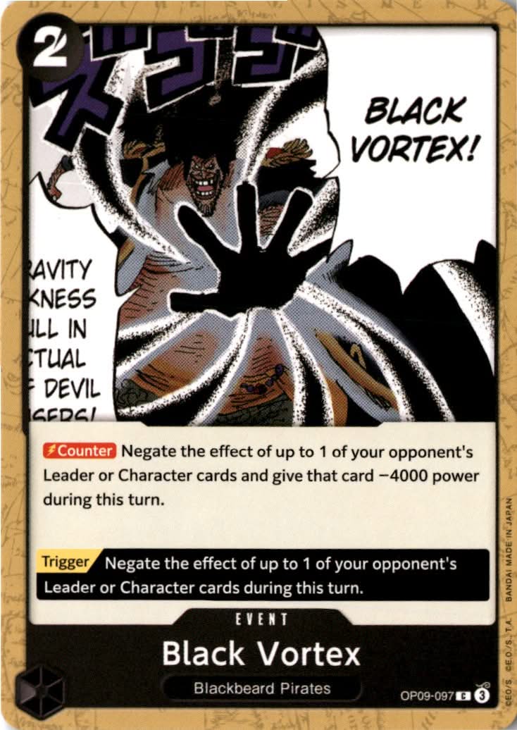 Black Vortex #OP09-097 - Emperors in the New World - One Piece Card Game - Common - Near Mint