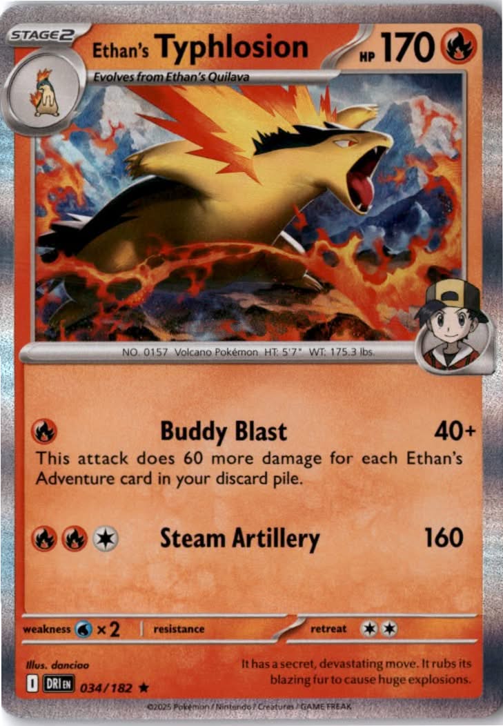Ethan's Typhlosion #034/182 - Destined Rivals - Pokemon - Rare - Near Mint
