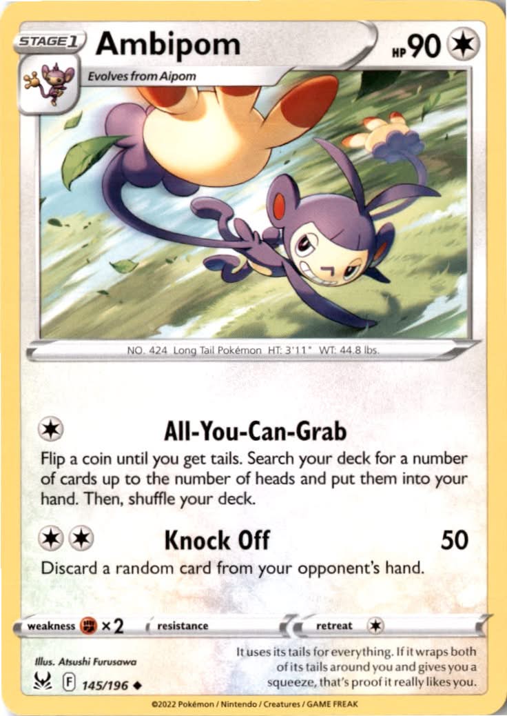Ambipom #145/196 - Lost Origin - Pokemon - Uncommon - Near Mint