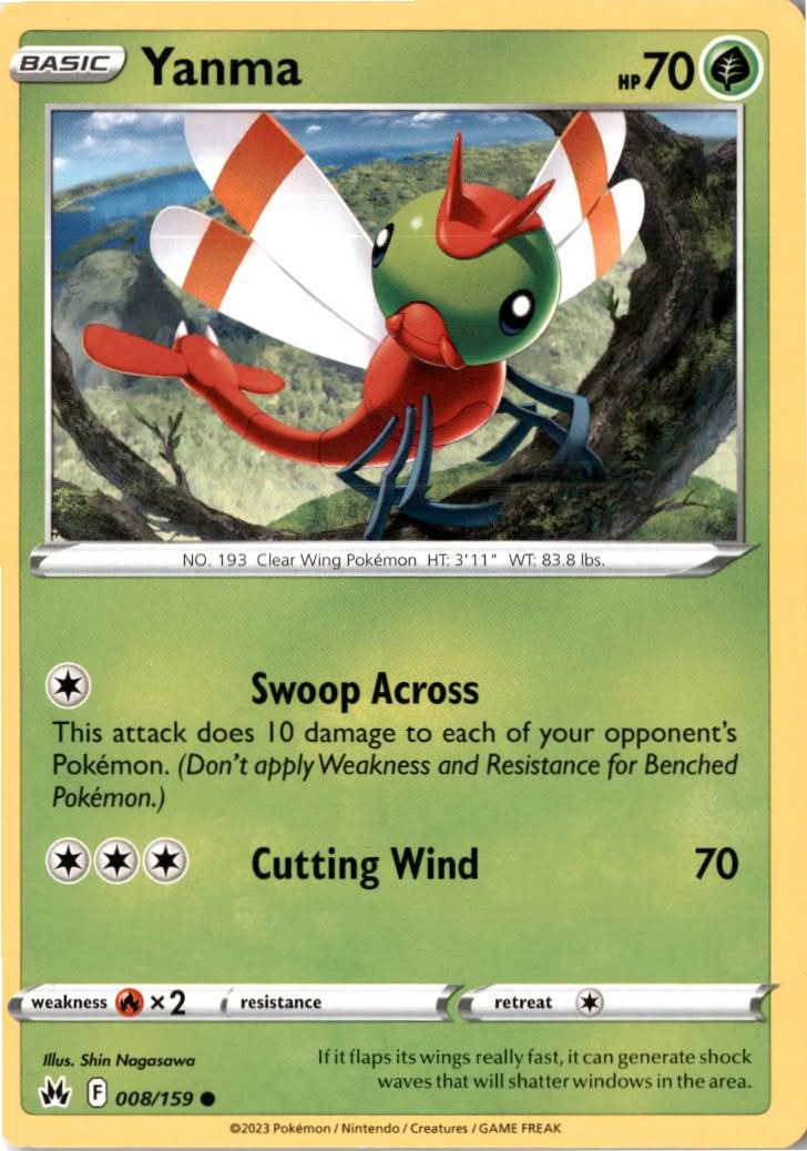 Yanma #008/159 - Crown Zenith - Pokemon - Common - Near Mint